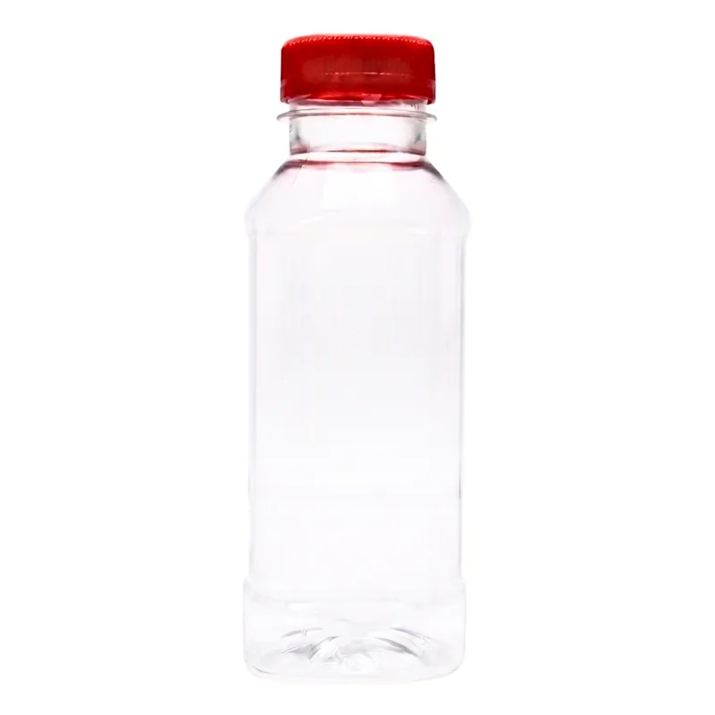 Square Plastic Juice and Beverage Bottle, 330 ml, model JU-1005